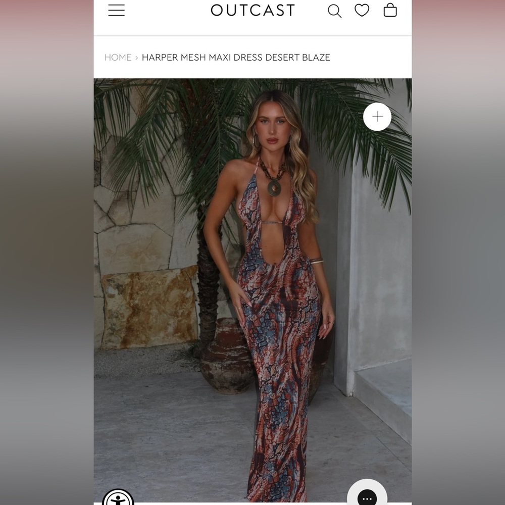 OUTCAST HARPER MESH MAXI DRESS DESERT BLAZE